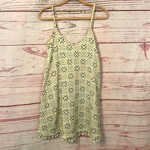 MADEWELL XXS oversized boho shift sleeveless tassel dress